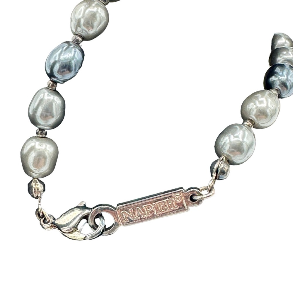 Napier blue and silver bead bracelet with silver‎ tone closure